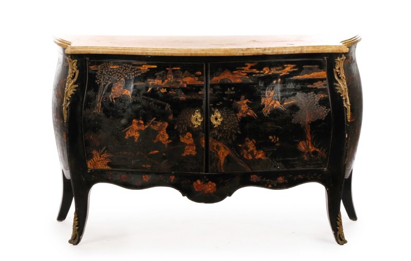 Chinoiserie & Gilt Bronze Mounted Bombe Cabinet (1 of 8)