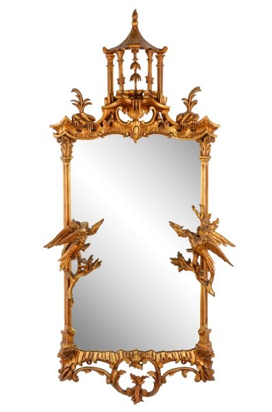 Chinese Chippendale Style Gesso & Giltwood Mirror (1 of 5)