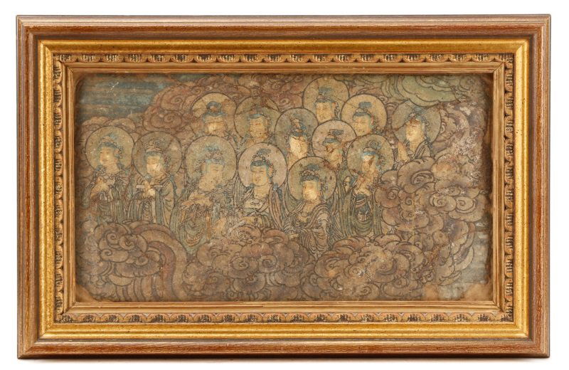 Tibetan Buddhist Painted Textile Fragment, Gesar (1 of 10)