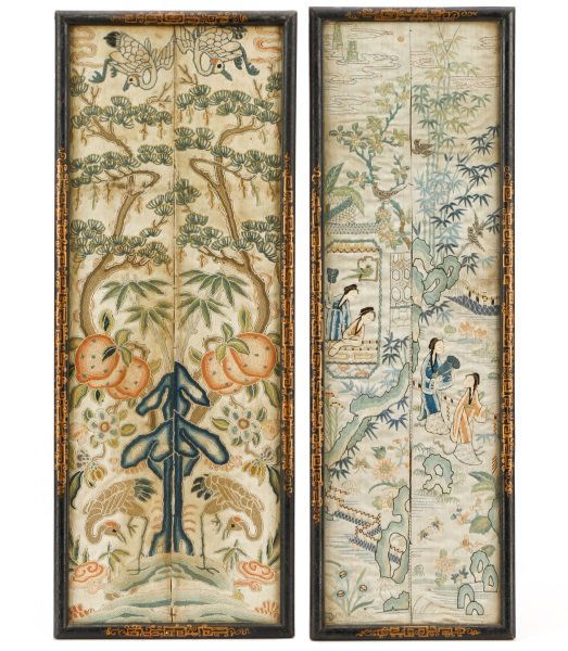 Collection of 2 Chinese Silk Embroidered Panels (1 of 9)