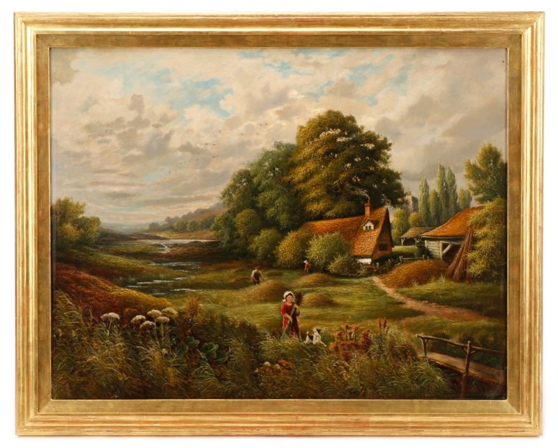 British School, Pastoral Scene, Oil On Canvas (1 of 8)