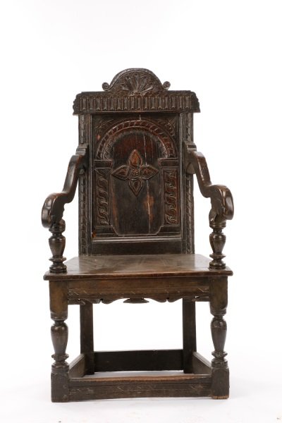 English Jacobean Period Oak Wainscot Armchair (1 of 9)