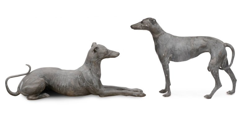 Life Size Lead Garden Sculptures, Greyhound Dogs (1 of 9)