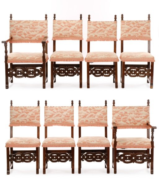 8 Spanish Renaissance Style Oak Dining Chairs (1 of 10)
