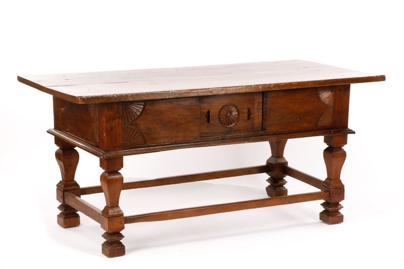 18th C. Italian Baroque Carved Oak Refectory Table (1 of 10)