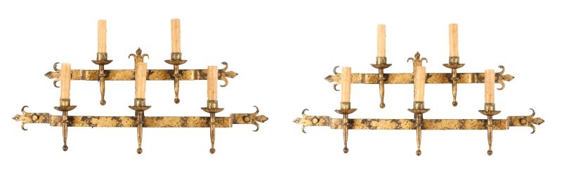 Pair, Gothic Style Bronzed Iron Candle Sconces (1 of 7)