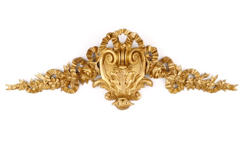 E. 20th C. Carved Giltwood Supraporte Ornament (1 of 8)