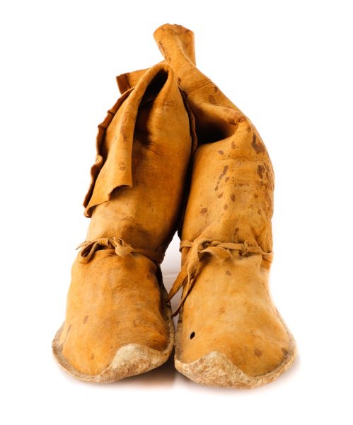 Pair Of Apache Tribe Hide Boot Moccasins (1 of 7)
