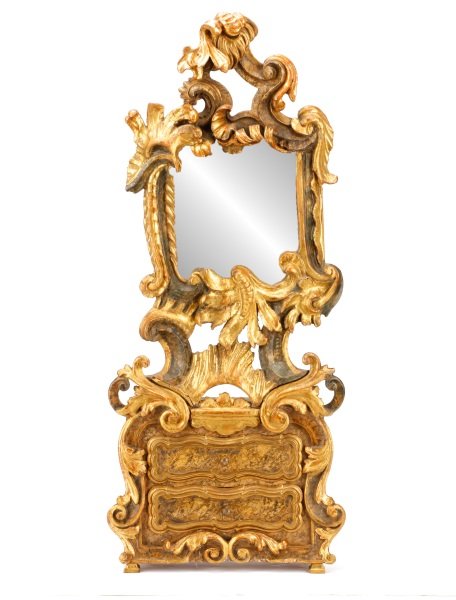 Venetian Rococo Polychrome Dressing Mirror, 18th C (1 of 10)
