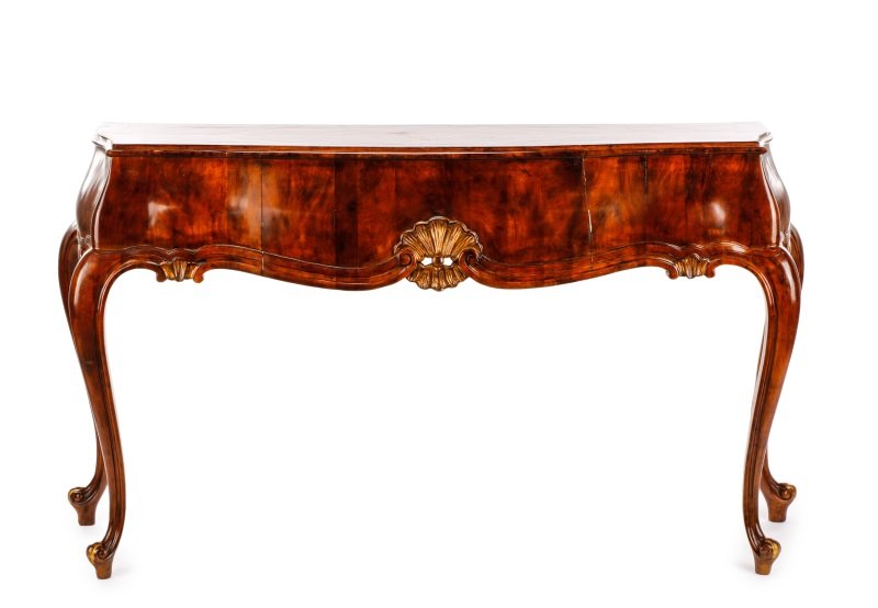 Italian Rococo Style Walnut Console or Sofa Table (1 of 8)