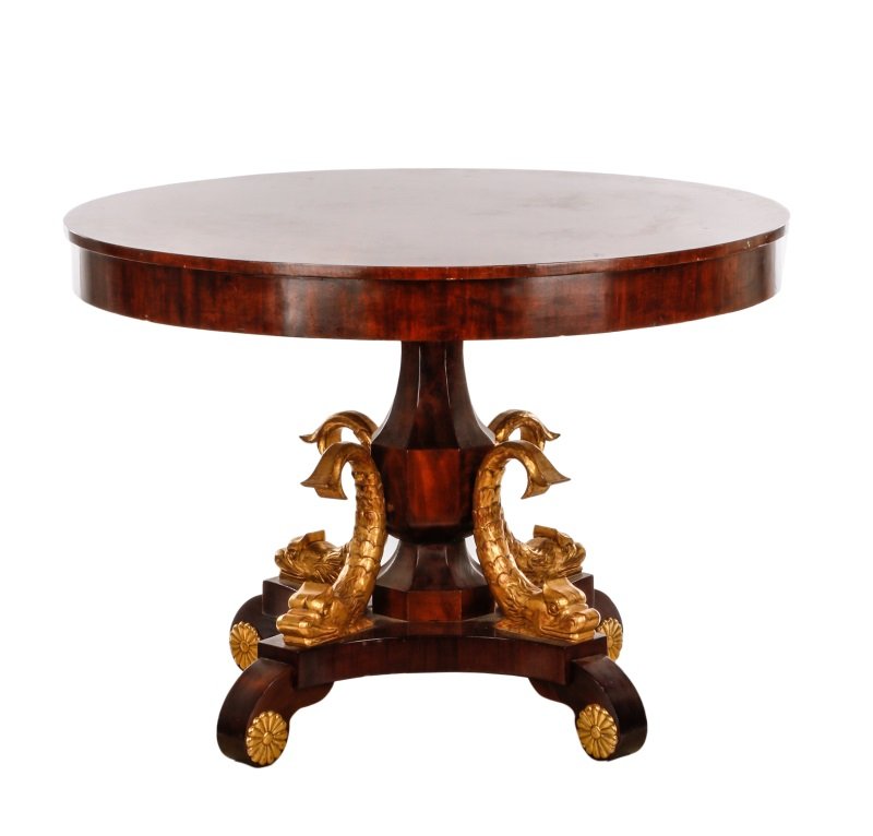 Empire Style Round Mahogany Center Table (1 of 5)