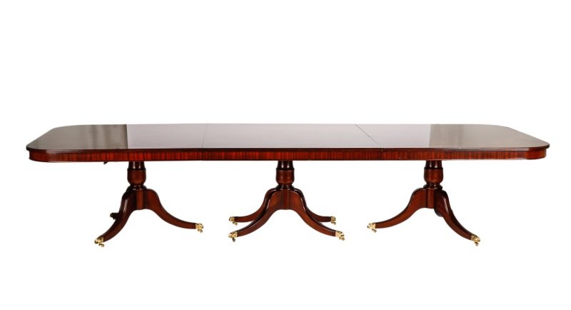Millender Triple Pedestal Dining Table, 20th C. (1 of 7)