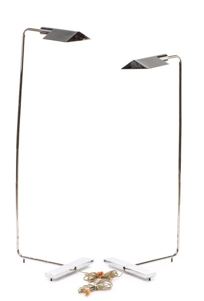Pair, MCM Cedric Hartman Chrome 1UWV Floor Lamps (1 of 8)