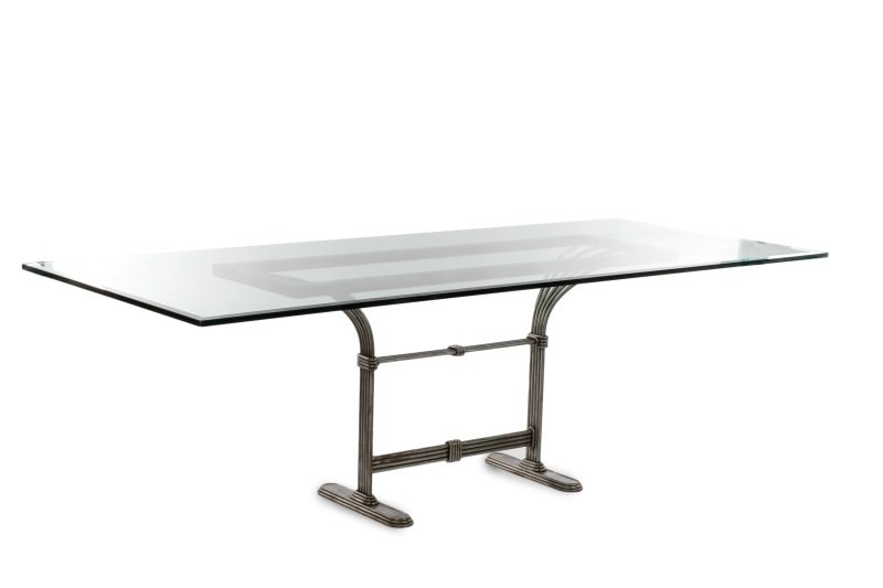 Modern Italian Steel & Glass Dining Table, 20th C. (1 of 10)