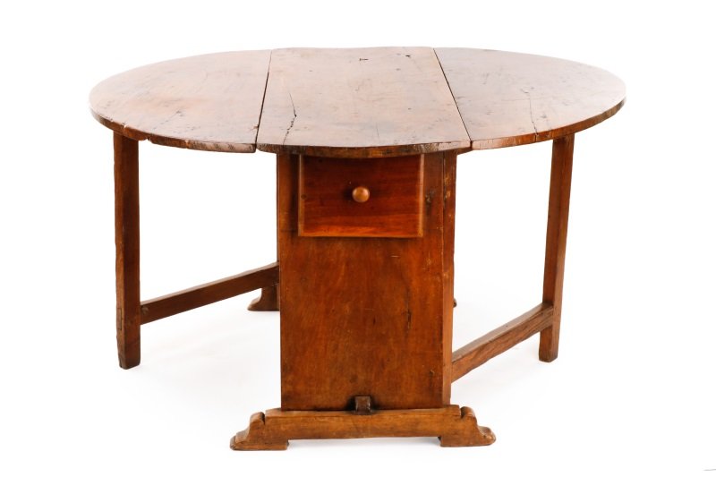 19th C French Prov. Walnut Drop Leaf Kitchen Table (1 of 5)
