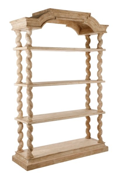 Substantial Tuscan Style Distressed Rustic Etagere (1 of 7)