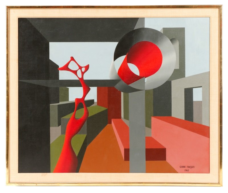 Gianni Frassati, Surrealist Landscape, Oil (1 of 8)