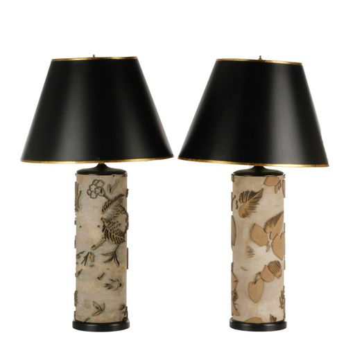 Pair Of Vintage Converted Wallpaper Roller Lamps Jun 25 2016