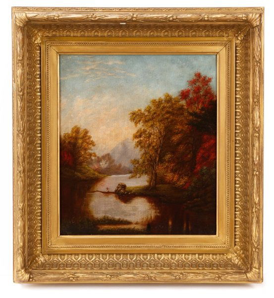 American School, Autumn Lakeside Landscape, Oil (1 of 10)