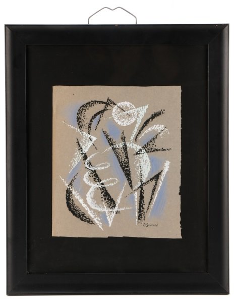 Style of Severini Abstract Gouache on Paper (1 of 7)