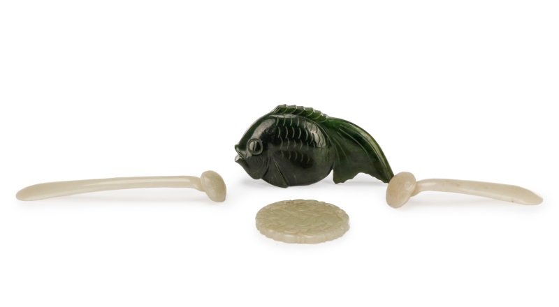 4 Chinese Carved Jade Articles, Late Qing Dynasty (1 of 7)