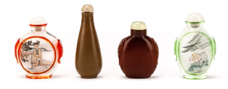 Collection of Four Asian Glass Snuff Bottles (1 of 8)
