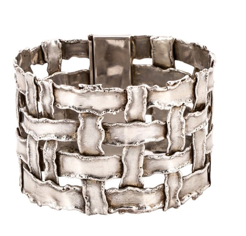 Cummings Style Woven Sterling Silver Bracelet (1 of 6)