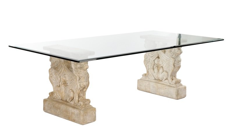 Palatial Figural Dining Table w/Glass Top (1 of 8)