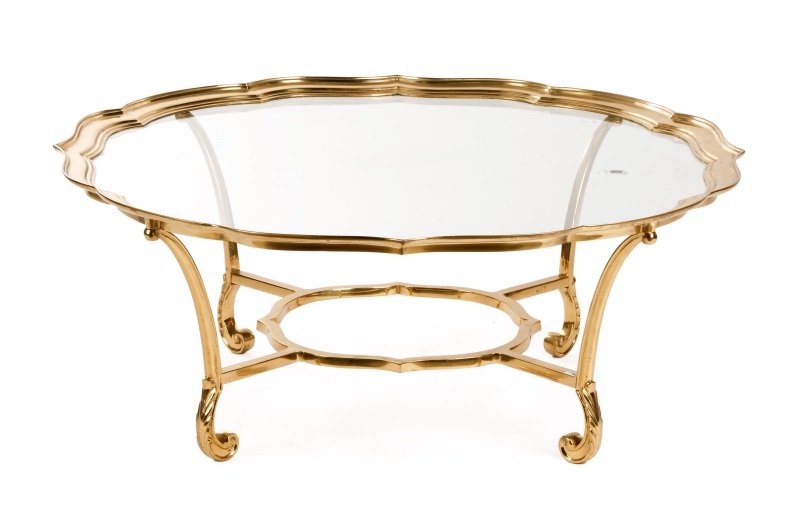 La Barge Brass & Glass Coffee Table, Model #8110 (1 of 5)