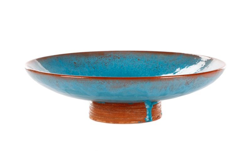 Blue Glazed Footed Ceramic Bowl, Laura Andreson (1 of 9)