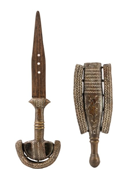 19th C. Tuareg Bronze Ceremonial Sword & Scabbard (1 of 10)