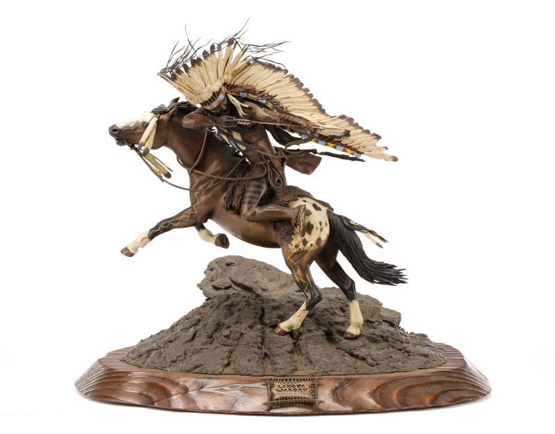 Don Baker, "Lakota War Cry", Bronze Sculpture (1 of 10)