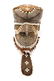 African Carved Beaded & Shell Accented Helmet Mask