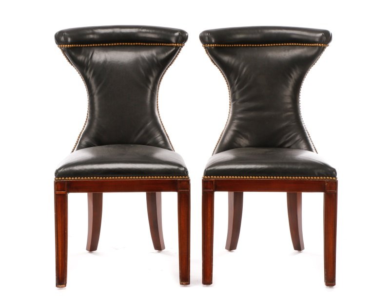 Pair of Polo Leather Side Chairs by Henredon (1 of 7)