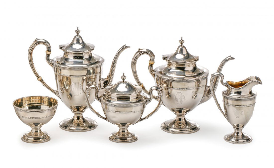 Gorham Edgeworth 5 Pc. Sterling Tea Service c.1930 (1 of 8)