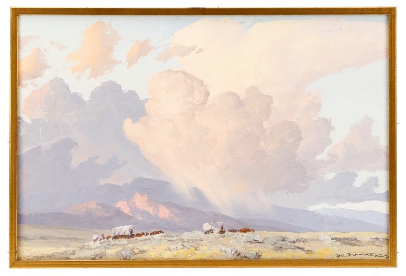 Bill Freeman "Covered Wagons and Clouds" Oil (1 of 9)