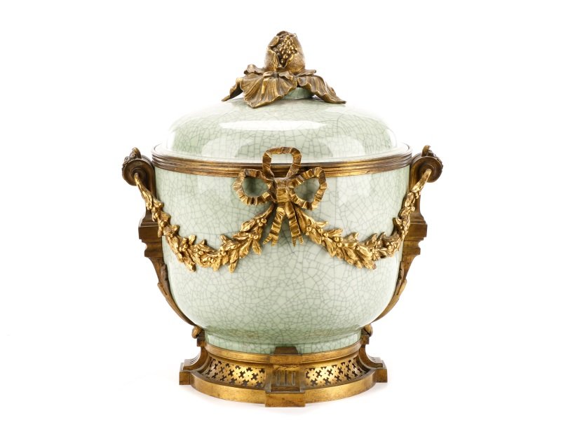 French Celadon Porcelain And Ormolu Cache Pot (1 of 10)