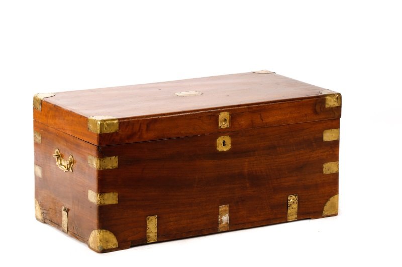 Victorian Campaign Style Brass Bound Trunk (1 of 5)