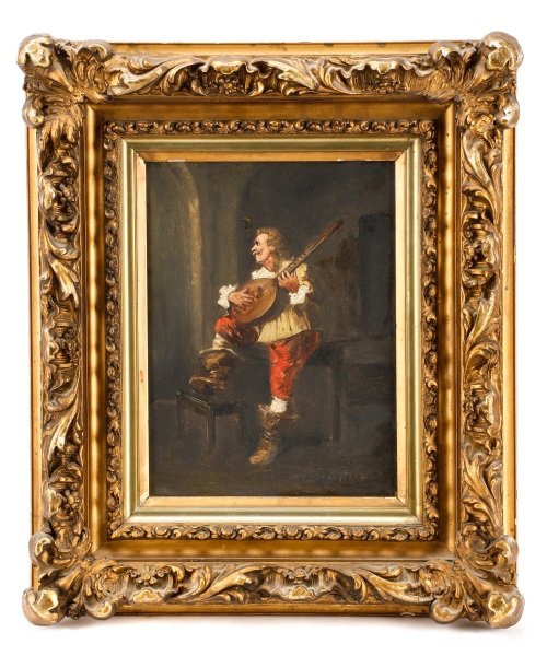 Follower of  A. J. Van Ostade, "Man With Mandolin" (1 of 9)