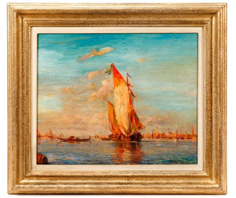Continental School, "Venice Marine Scene", Signed (1 of 9)