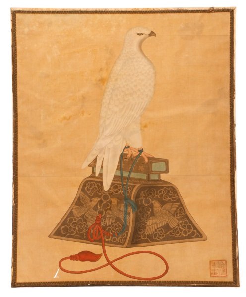 Edo Period Japanese Silk Painting of a Gyrfalcon (1 of 10)