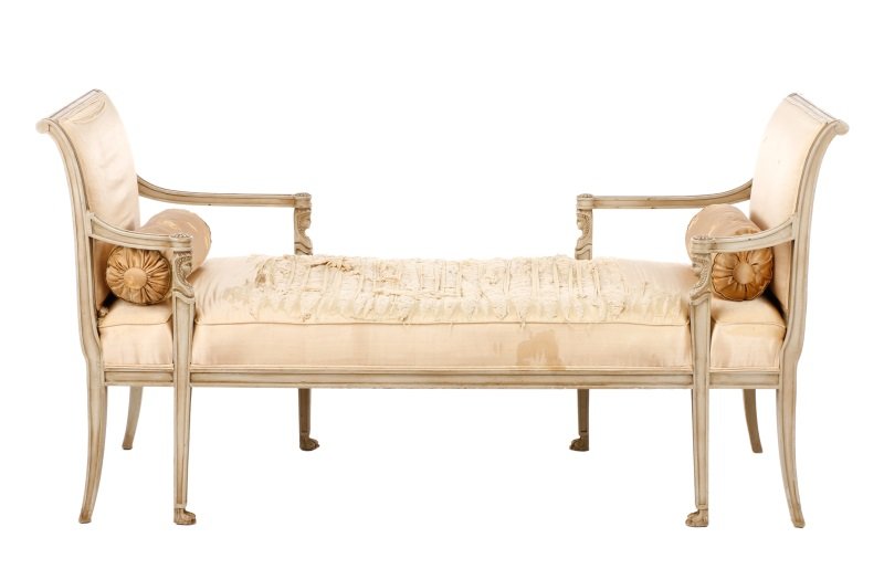 Gray Painted French Empire Style Lit en Bateau (1 of 9)