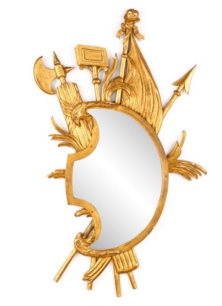 French Giltwood Trophy Mirror, 20th C. (1 of 8)