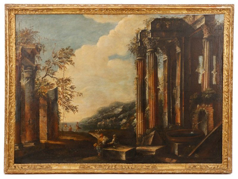 Italian School, "Lakeside Capriccio", Oil (1 of 9)