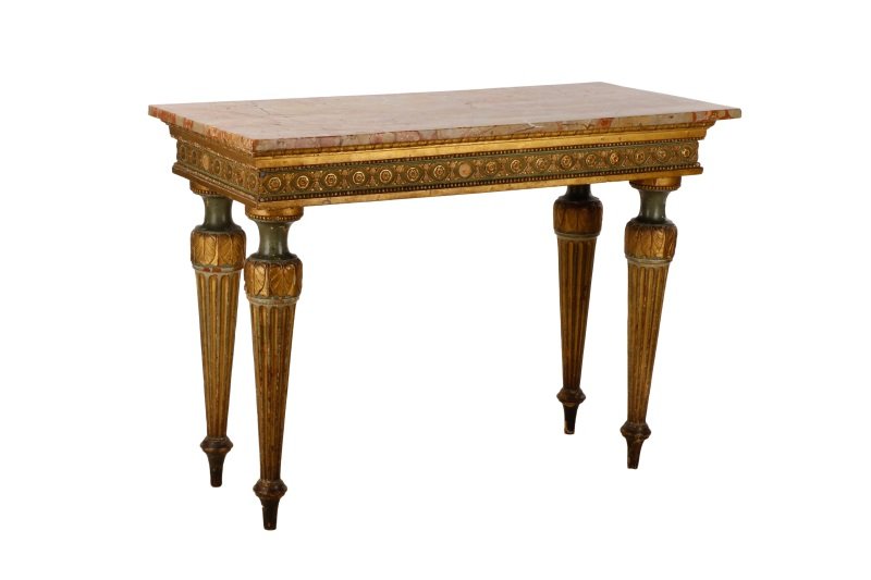 Neoclassical Gesso and Marble Console Table (1 of 6)