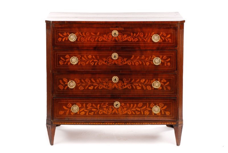 Continental Marquetry Inlaid Petite Commode, 18th (1 of 10)