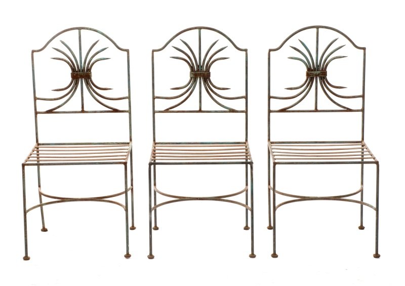 Set of 6 Neoclassical Style Iron Garden Chairs (1 of 7)