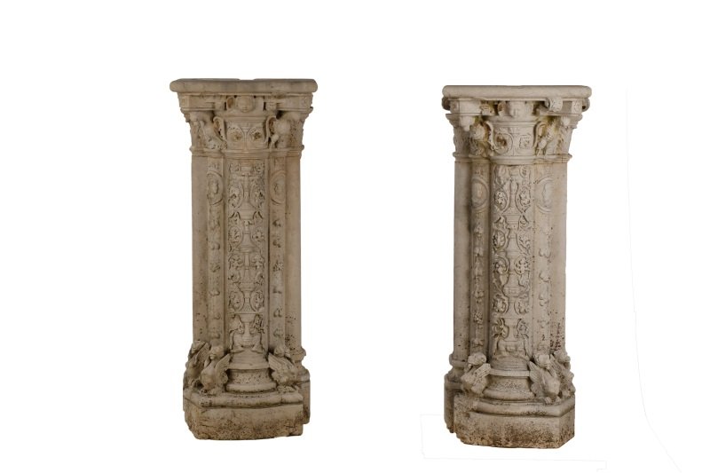 Pair Of British Very Fine Carved Stone Pedestals (1 of 9)