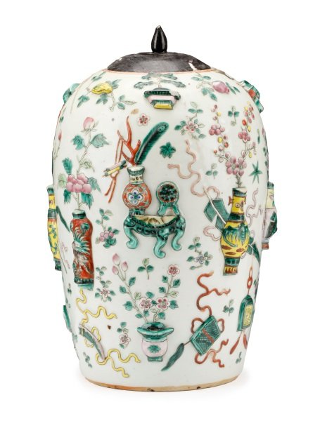 Late Qing Chinese Famille Rose Porcelain Jar (1 of 10)