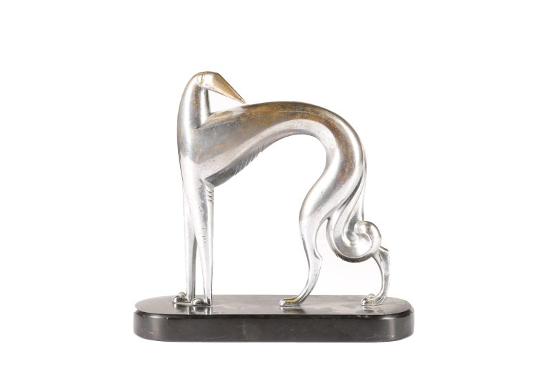 Hagenauer Style Chrome Borzoi Dog Sculpture (1 of 6)